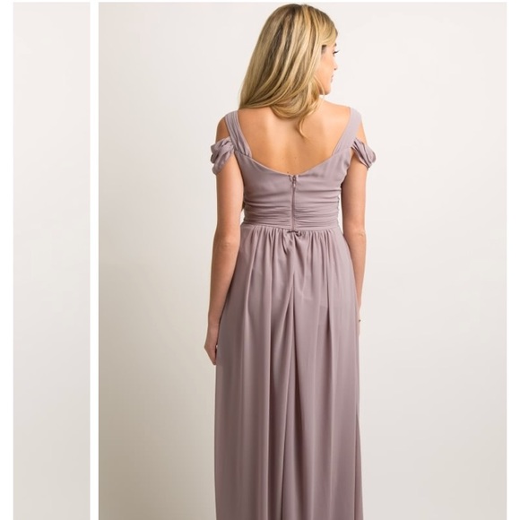 NWT HP PinkBlush Purple Maternity Evening Gown - Picture 3 of 6